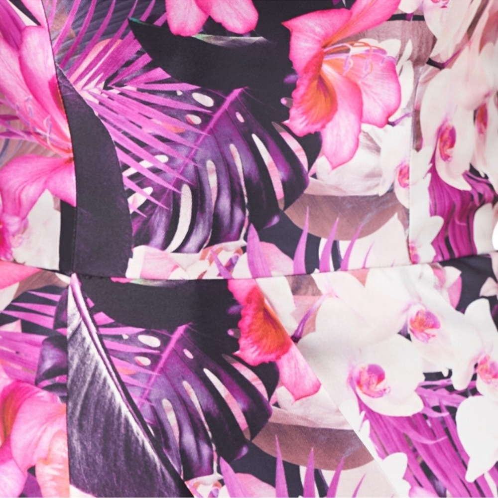 Kay Unger Strapless Floral Maxi Dress in Pink, Purple, White - Picture 6 of 6